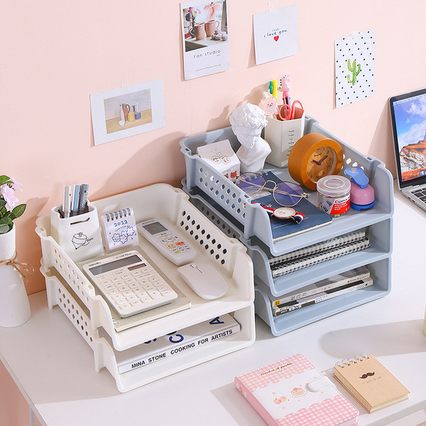 Plastic desktop finishing shelves Multifunctional student dormitory…