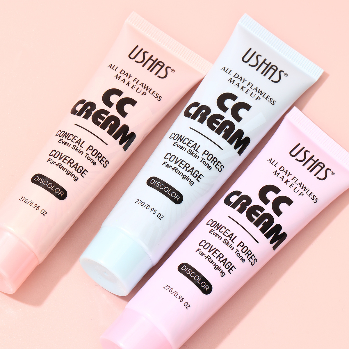 USHAS punto transfronterizo venta caliente control de aceite antes de maquillaje loción de base de cambio de color natural y duradero CC crema UFS002