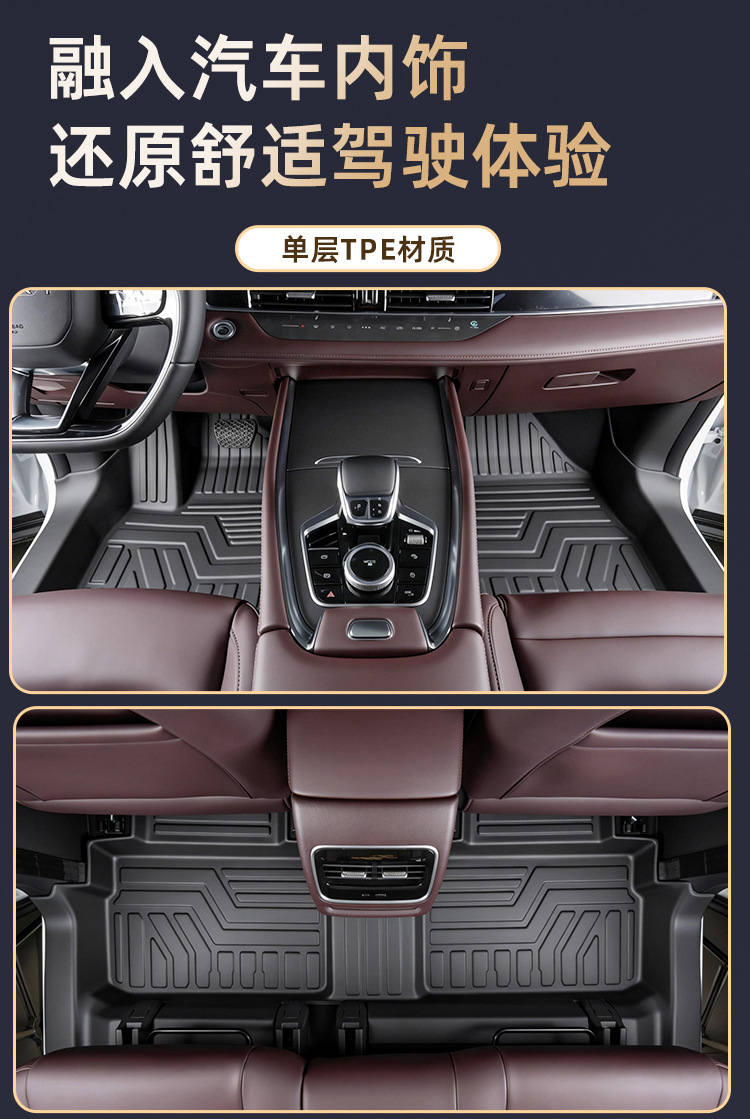 Suitable for Chery Tiggo 8L five-seater, full coverage with threshold carpet, waterproof interior modification TPE car floor mats