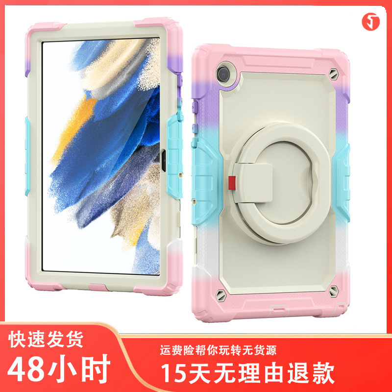 For Samsung Tab A8 10.5 x 200 strap bracelet X205 protective case PC rotating bracket flat cover For Samsung Tab A8 10.5 x 200 strap bracelet X205 protective case PC rotating bracket flat cover