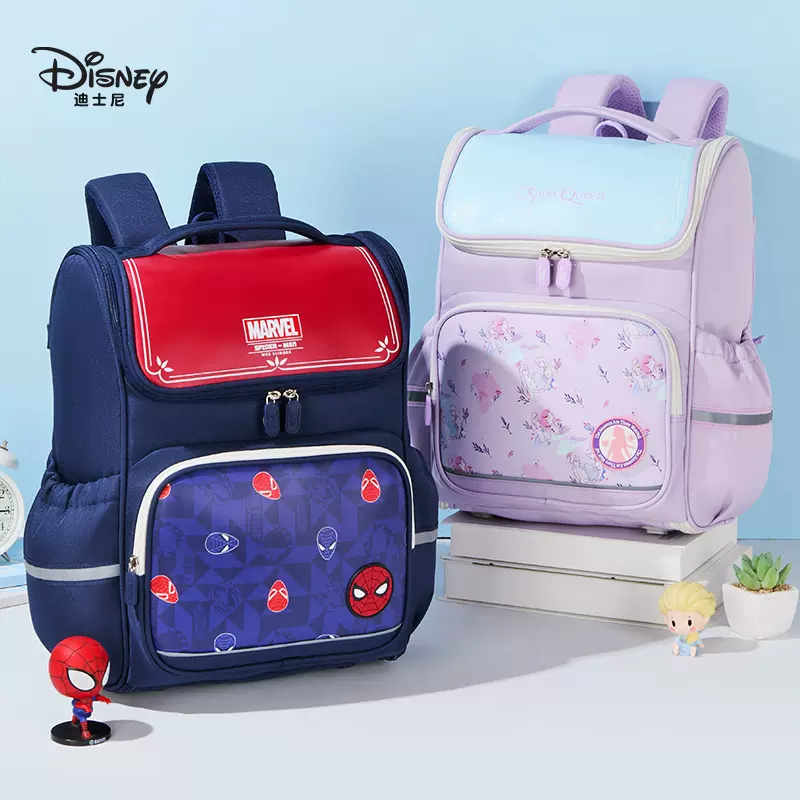 迪士尼新款书包漫威冰雪儿童书包学生大容量护脊减负男女双肩背包