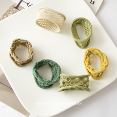 Japanese new style hollow high elastic towel ring versatile basic hair tie does not hurt hair elegant and durable hair accessories