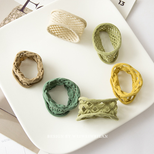 Japanese new style hollow high elastic towel ring versatile basic hair tie does not hurt hair elegant and durable hair accessories