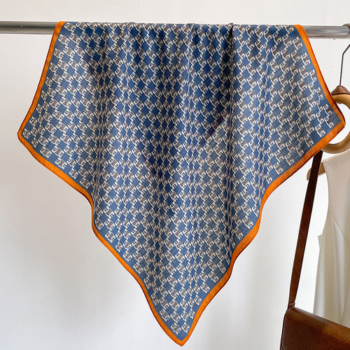 Blue Letter 70 Small Square Scarf Women's Influencer Spring and Autumn Thin Small Collar Scarf Cotton Linen Gift Shawl