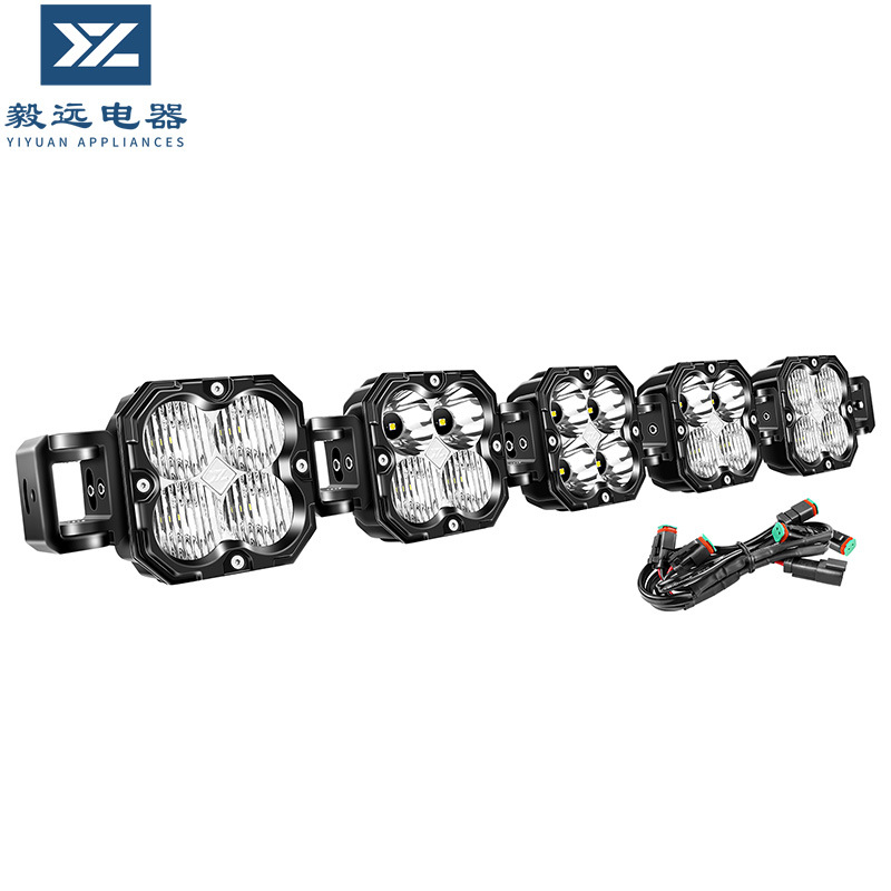 Car Roof Strip Light, Automotive Combo Spotlight, 24V/12V Compatible Single Row Tesla Welcome Light, High Beam Projector