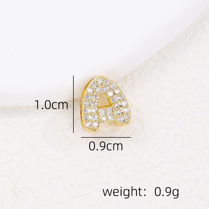 2g Weight Pendant Jewelry Making Type Zircon Inlay Material Charms, Necklace Classification 1 Piece Quantity Copper Material Letter, Word Pattern All Seasons Season Cute, Classic Style Style 1 Piece Copper Zircon Letter Word Pendant Charms Necklace 无