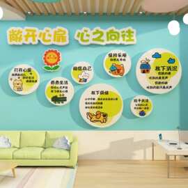 心理咨询工作室布置装饰健康辅导灵驿站文化背景墙画挂图疗愈空间