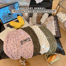 跨境童装男女童防蚊裤夏季外穿薄款透气阔腿裤韩版百搭宽松休闲裤