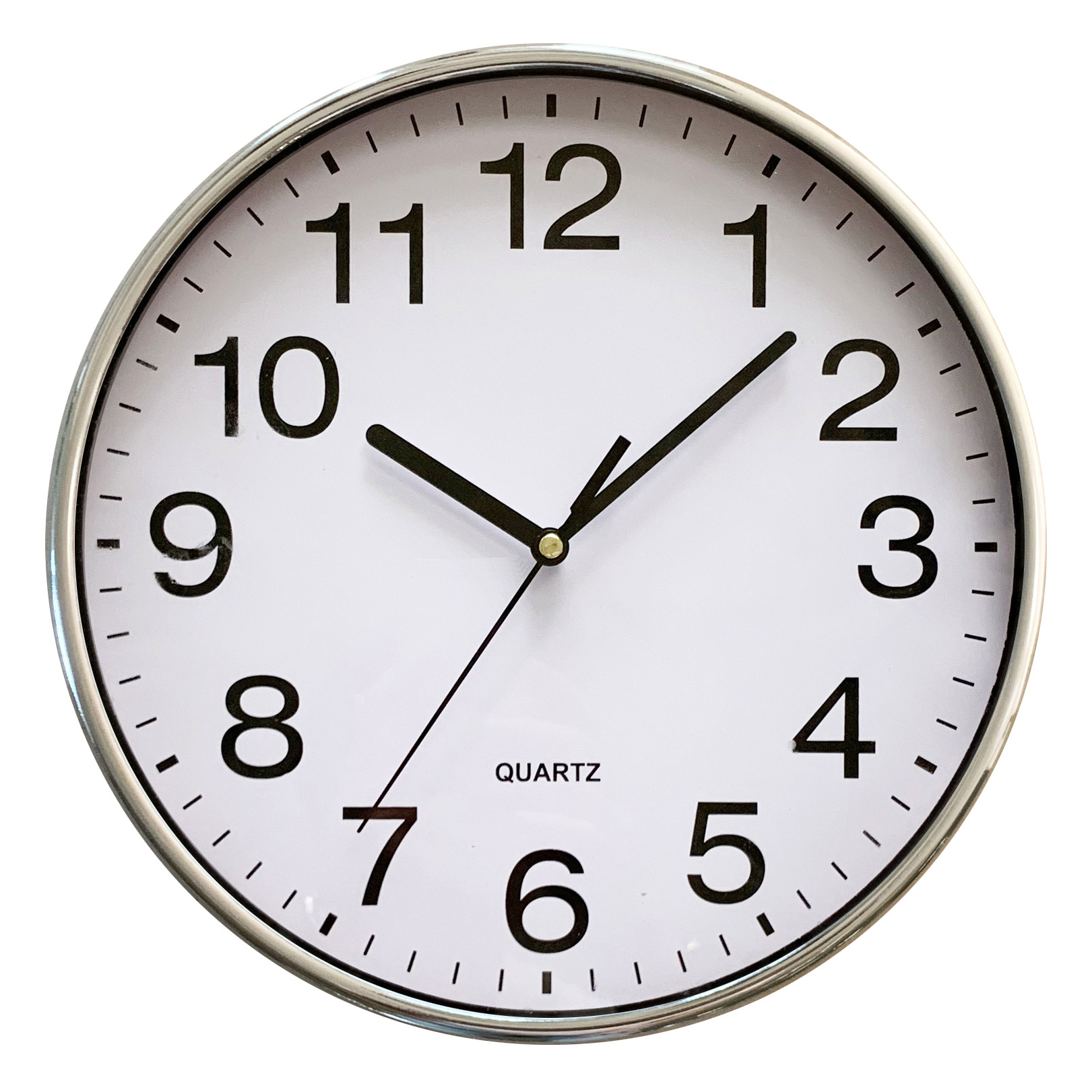 亚马逊热卖挂钟塑料10寸圆形电镀滚边广告钟简约时尚新雅达NE-821