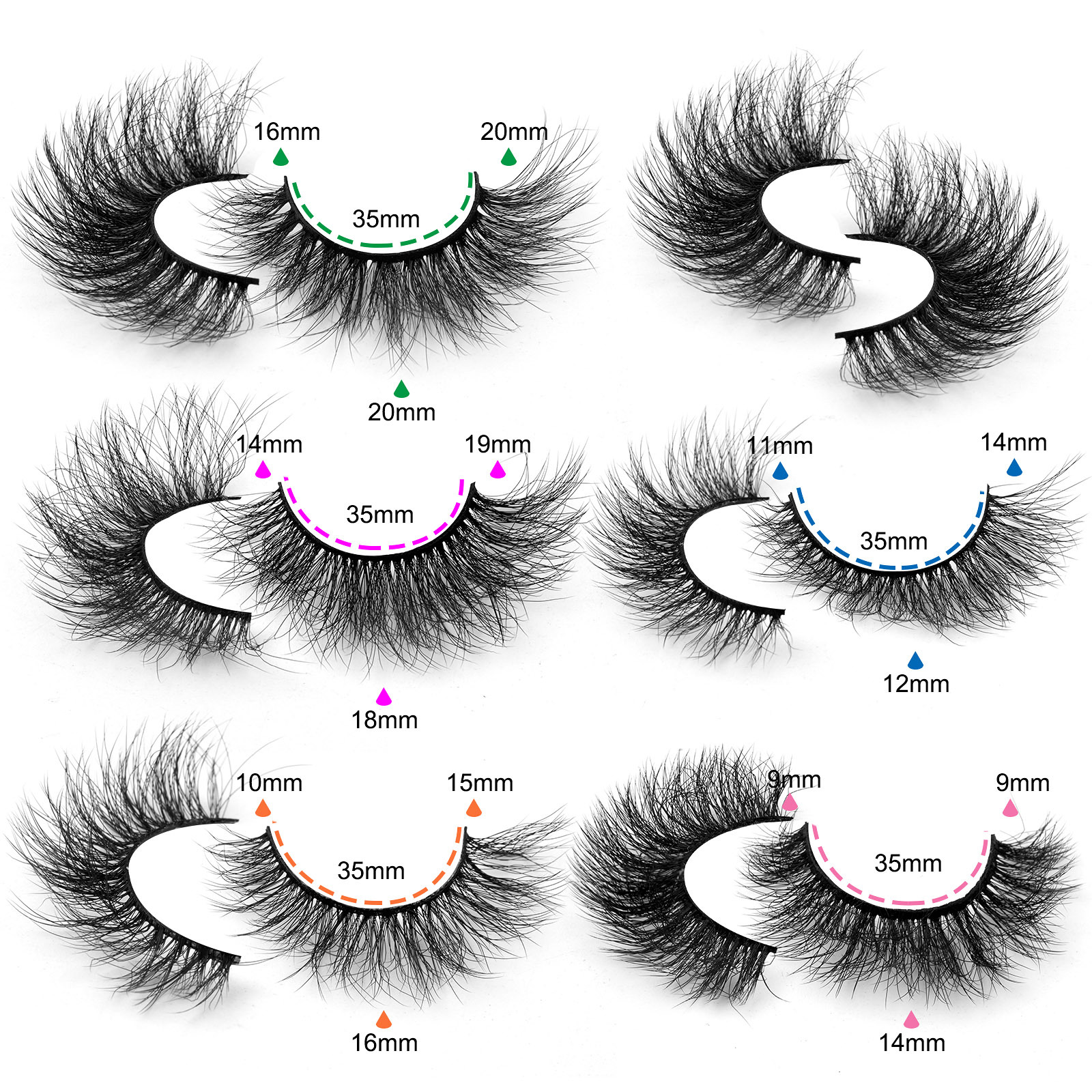New 20 pairs of mixed imitation mink fur false eyelashes, naturally dense, curly and messy, simulated grafted eyelashes_voghion.com