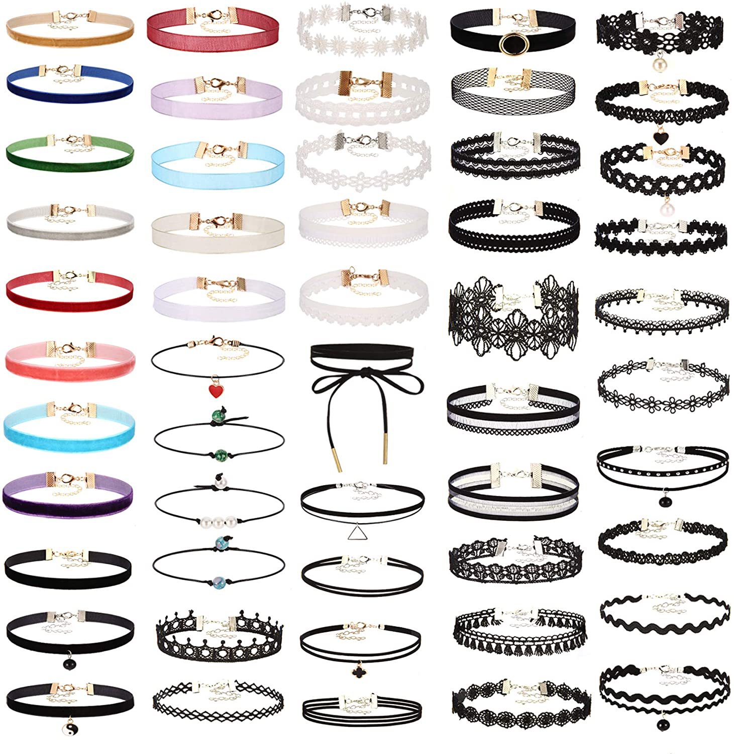 黑色弹力哥特式纹身朋克蕾丝颈链套装黑色天鹅绒颈链黑色颈链套装