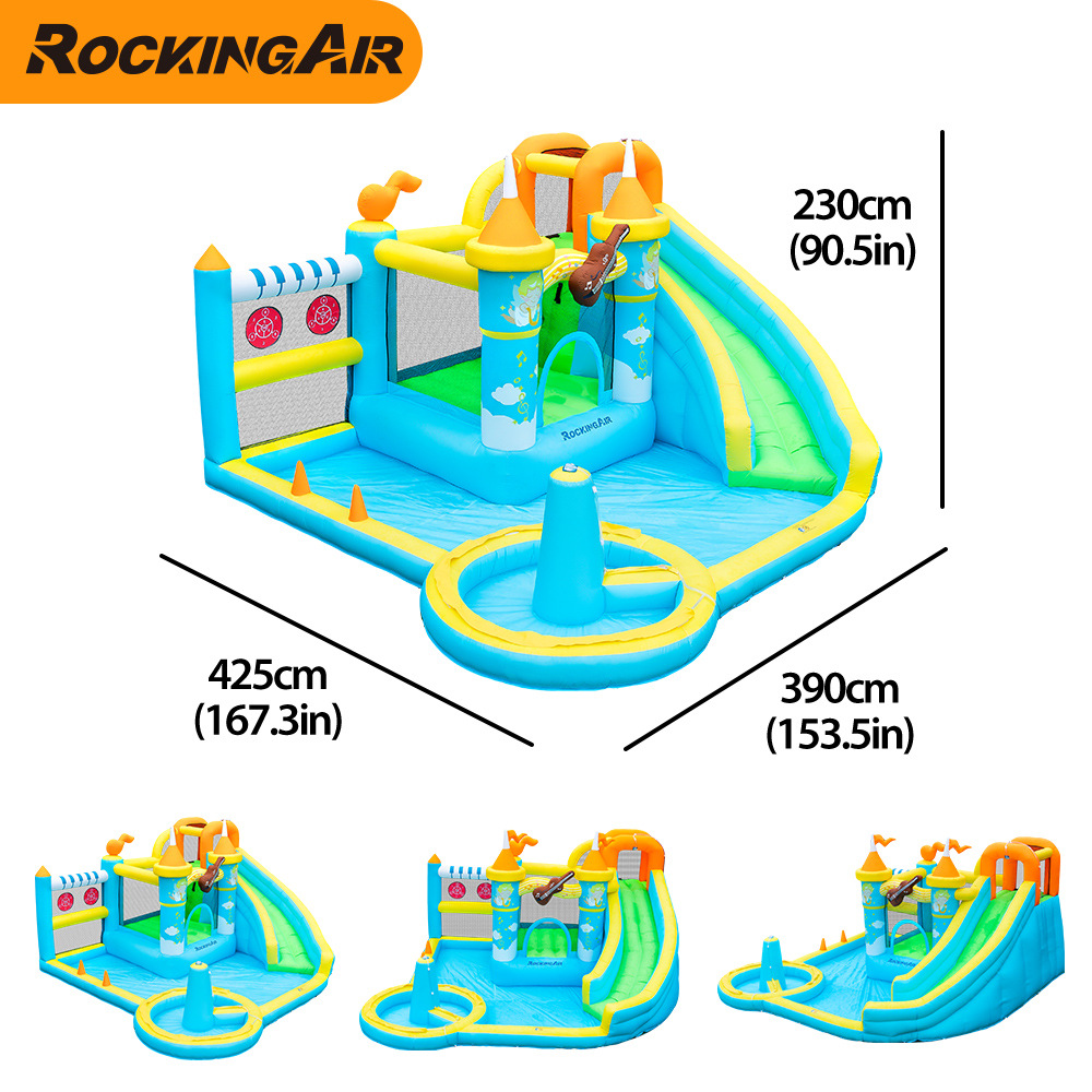 Castillo infláble para niños pequeño castillo de rociador de agua al aire libre casero infláble trampolín rebotante fiesta castillo infláble