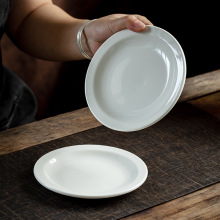 【米白】德化白瓷甜品盘子家用陶瓷小号浅盘菜盘骨碟凉菜水果盘