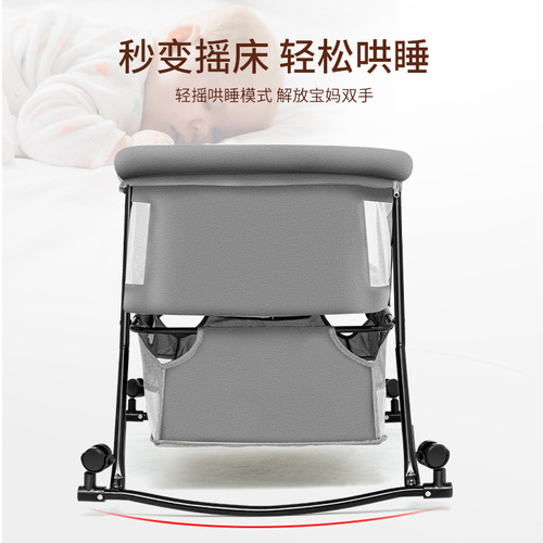 Crib foldable mobile portable newborn crib cradle bed baby rocking bed multi-functional splicing large bed