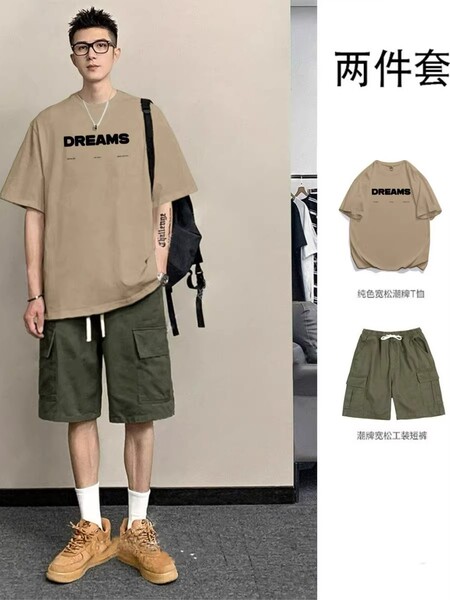Summer retro Japanese cotton T-shirt