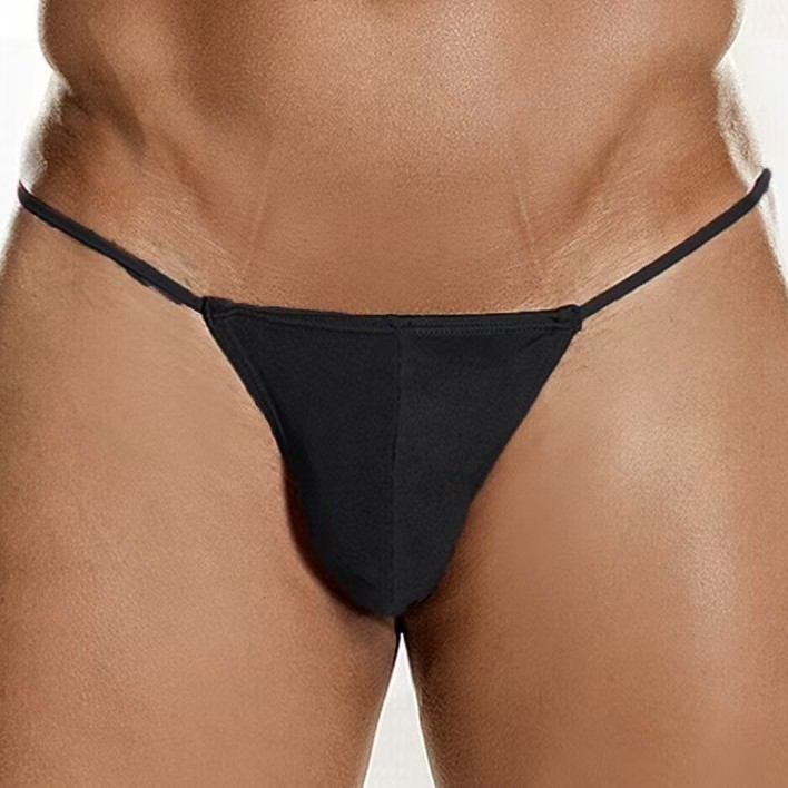 Cross-border in-stock men's low-waist sexy thong underwear, available in multiple colors, with a triangular pouch design