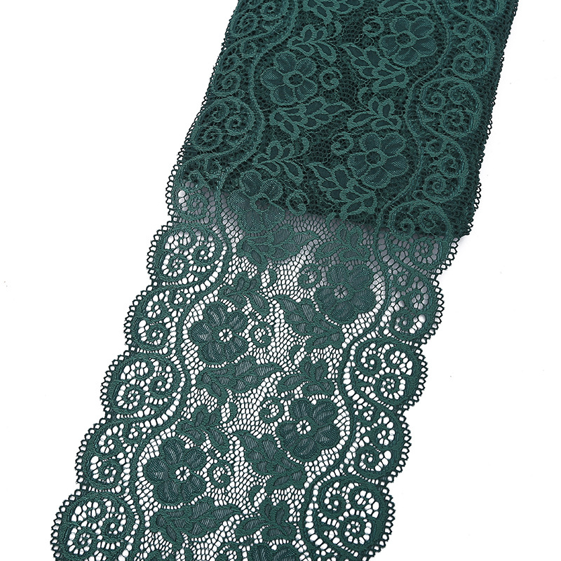 Spandex de encaje de nylon de encaje elástico multicolor opcional accesorios de ropa de las mujeres materiales de ropa al por mayor