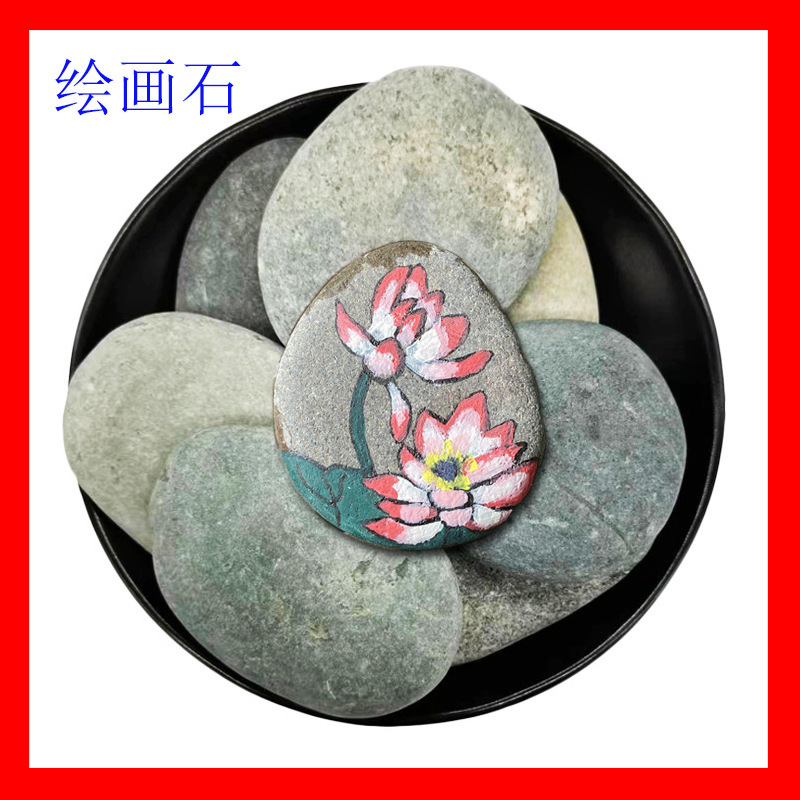 Wholesale DIY hand-painted stone painted pebble flat round stone Cartoon Creative graffiti art painting original stone