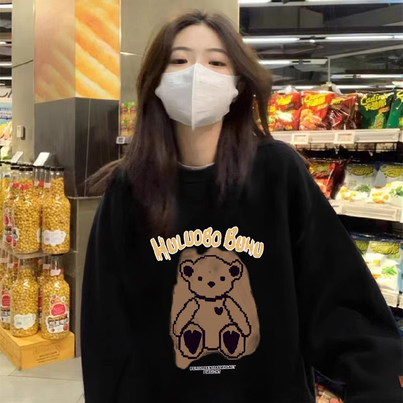 24秋冬とベルベットの女性の新モデルはカジュアルな上着を厚くして、ゆったりして痩せている長袖のファッションを着ているins