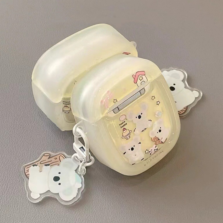 Estrellas de dibujos animados pequeño oso koala para Apple Bluetooth auriculares Airpods 4 cubierta pro3 auriculares