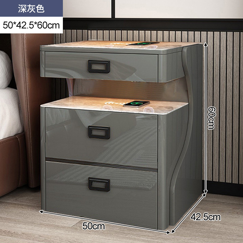 Seguridad mesita de noche integrado moderno minimalista dormitorio inteligente lujo Rock placa armario hogar con cerradura