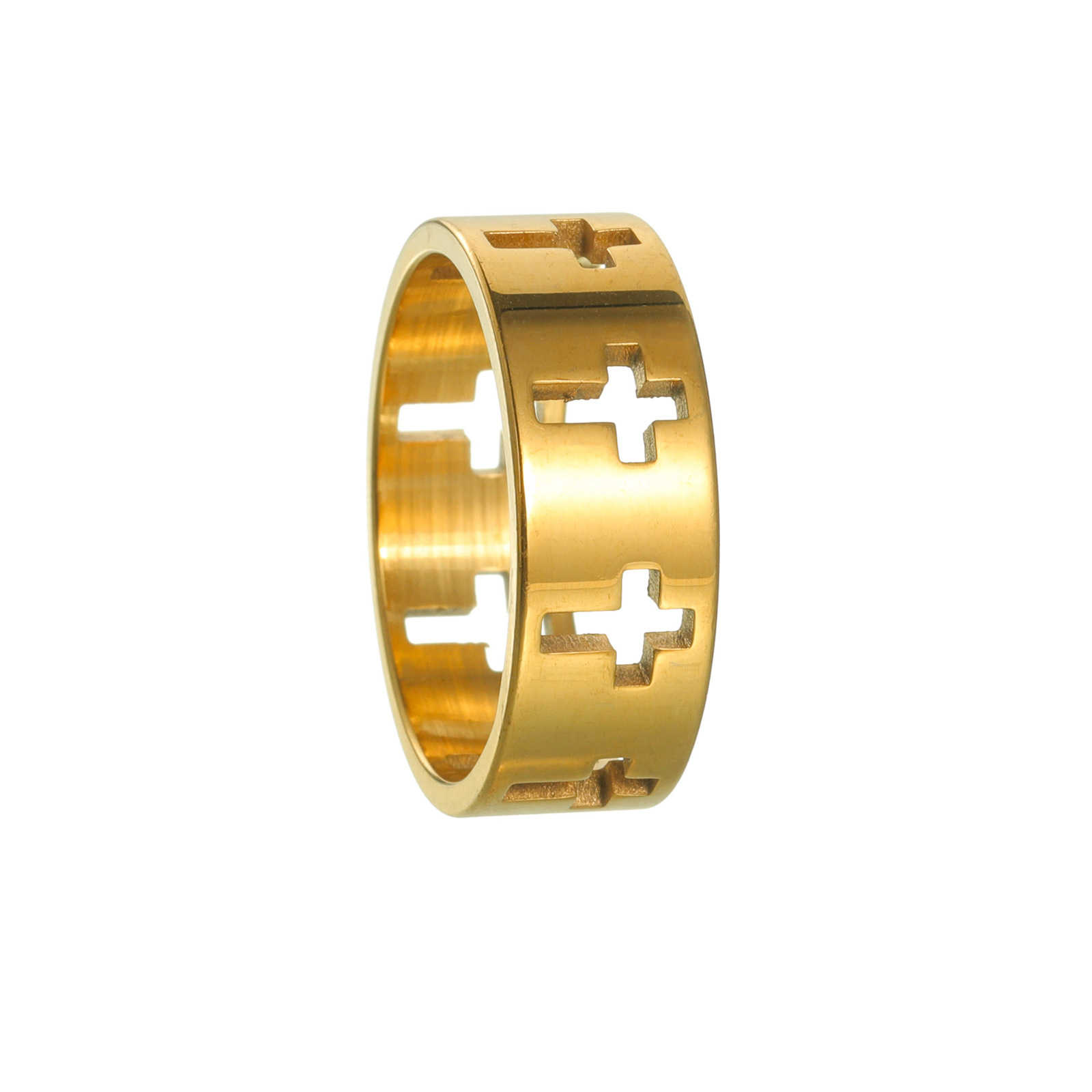 All Seasons Season Retro Solid Color Titanium Steel Plating Men's Rings Men Band Rings