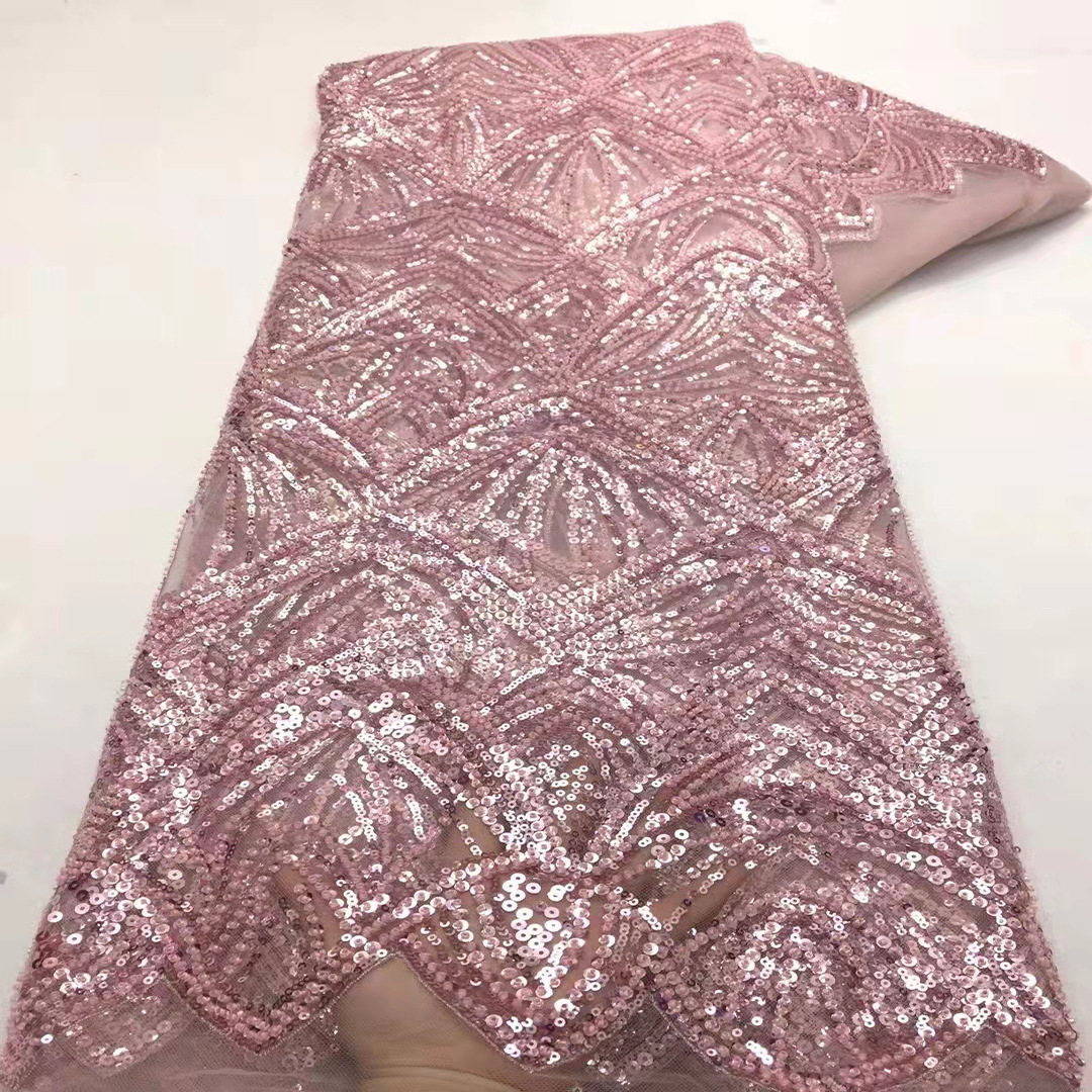 Nueva tela de encaje bordado multicolor industria pesada tubo de cuentas bordado DIY vestido de novia vestido de noche accesorios JX1979