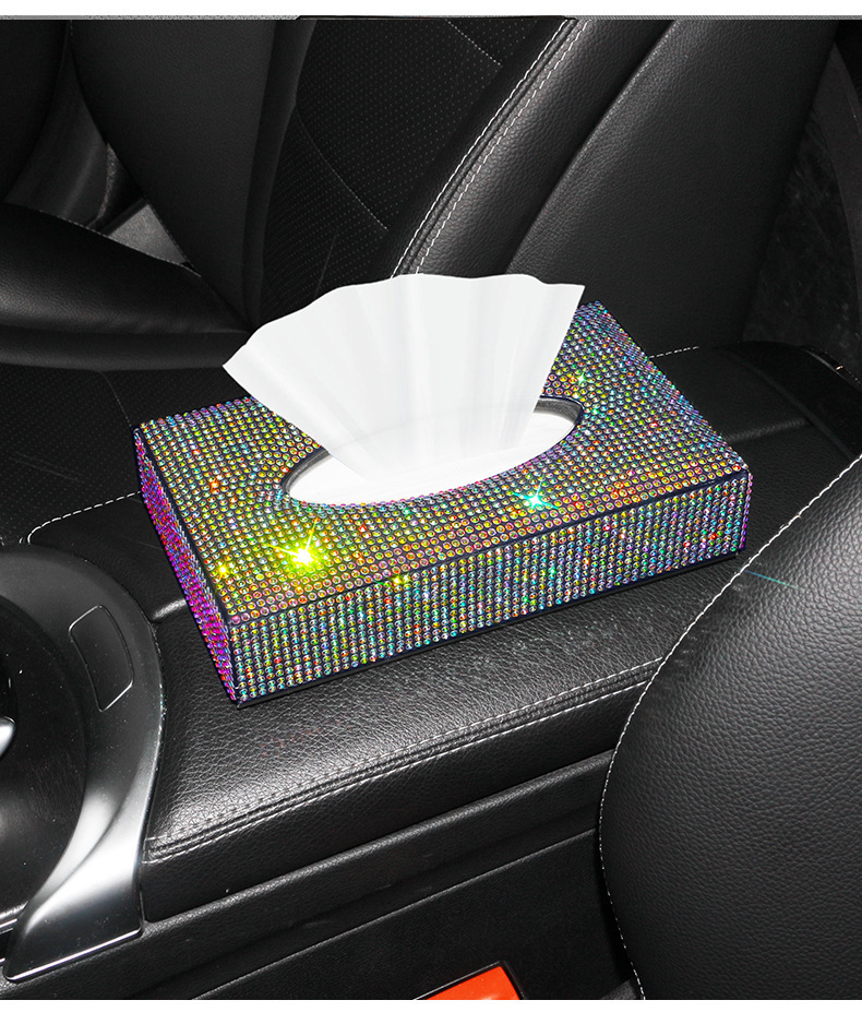 Creative Car Sun Visor Tissue Holder, Leather Dashboard Hanging Tissue Box, Car Armrest Tissue Box