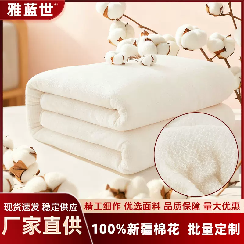 新疆一级长绒棉被棉花被子被芯棉絮床垫被褥子全棉纯棉花冬被