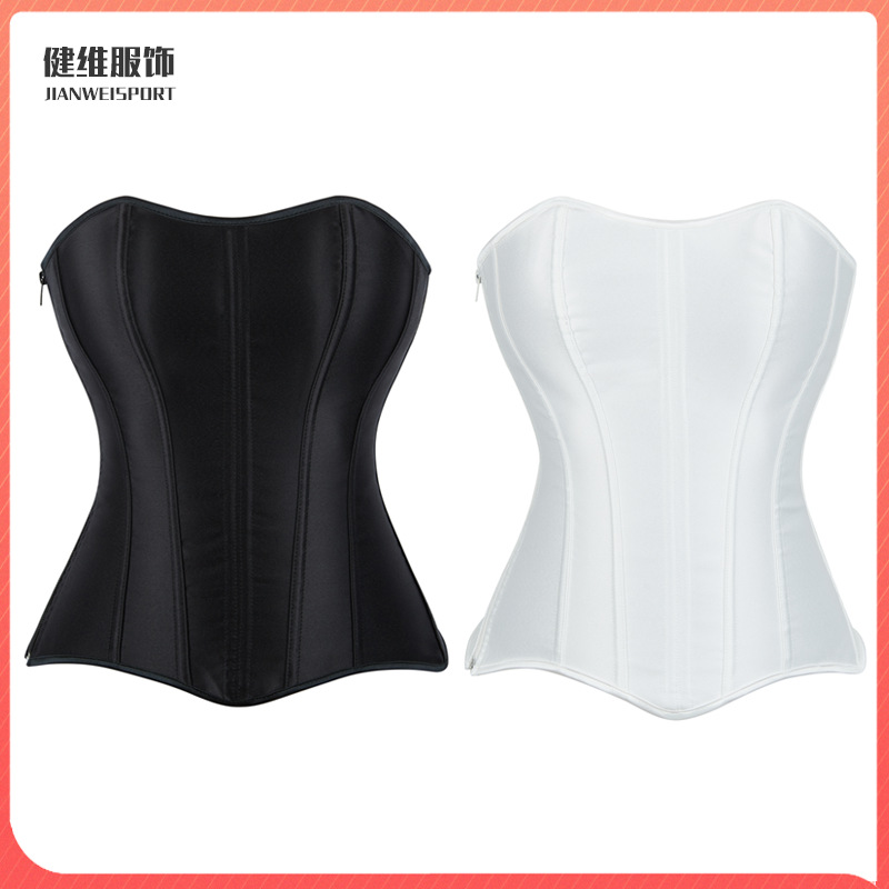 Cross-Border E-Commerce Supply: Corset with Extended Length, Push-Up Bandeau, Shaping and Tummy Control, Satin Adjustable Women's Fishbone Bra