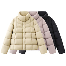 2025年冬季新款女装宽松简约风显瘦短款面包服羽绒服外套 2J4K217