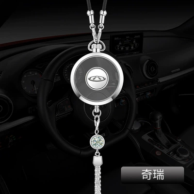 Car hanging Fragrance Pendant, Car Perfume Diffuser - chery-silver-alloy-ornaments-comes-with-1-bottle-of-blue-ocean-perfume