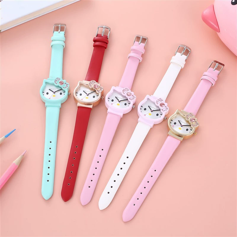 Hello Kitty, (торговля через границу), детские часы, стальной ремень, циферблат