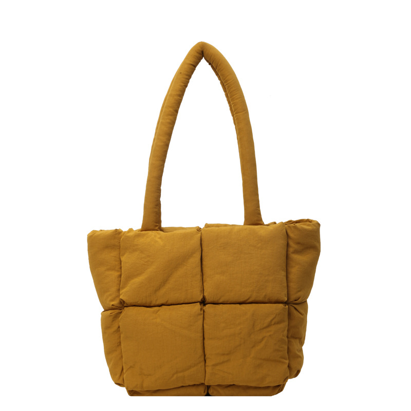 Bolso de mano de las mujeres de gran capacidad de la clase de estudiante de cercanías bolsa de hombro bolsa de tela de costura bolso de color sólido suave glutinoso bolsa de soplo