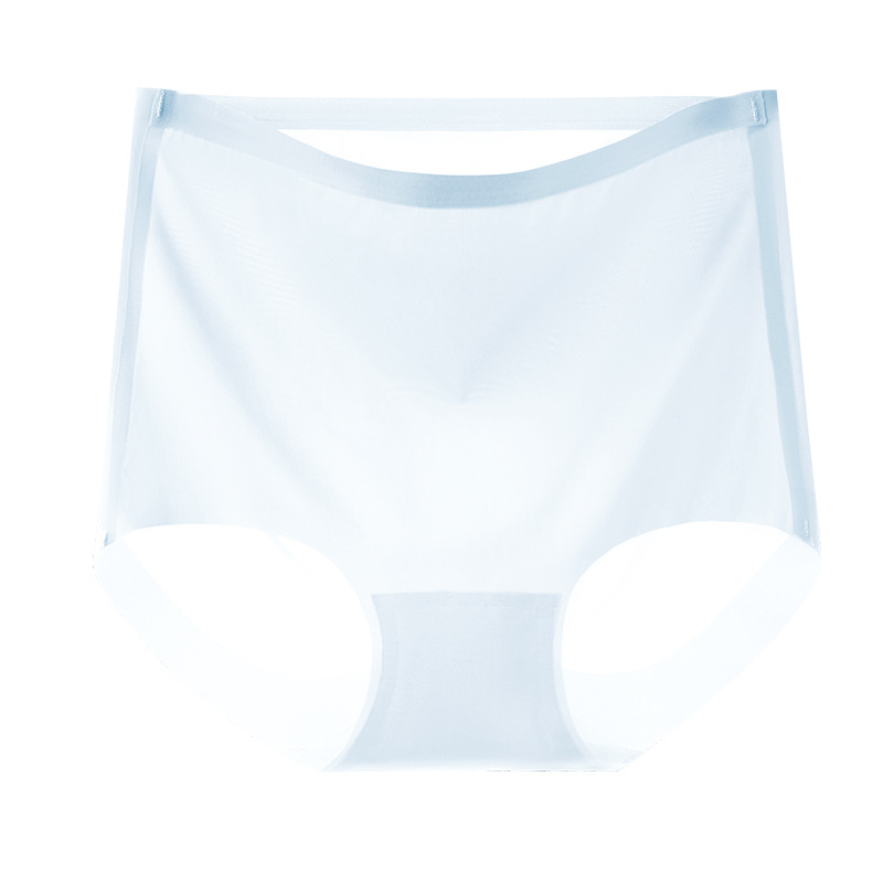 Ropa interior fresca sin costuras de verano, seda de hielo para mujer, cintura alta, abdomen, cadera, transpirable, seda antibacteriana 7A, ropa interior de talla grande