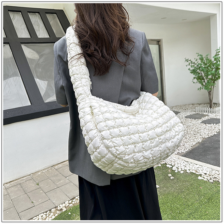 Korean Cloud Bag, Women's Lazy Style Shoulder Bag Pleated Handbag Large Capacity Single Shoulder Casual Bag_voghion.com