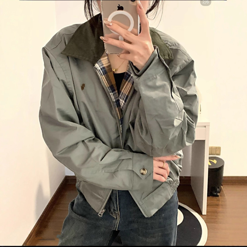 In-Stock Correct Version Rl Raff Women's New Chest Embroidery Jacket Fashion Versatile Style