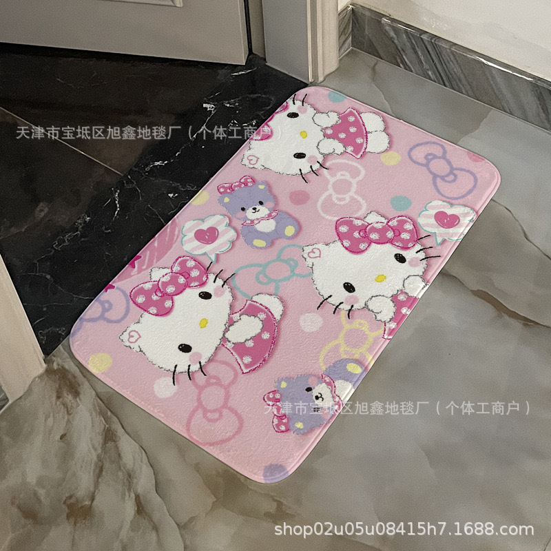 クロスボーダー Amazon 漫画 kt 猫浴室フロアマットフランネルキッチンドア滑り止めフットマットはラベルで発送できます|undefined
