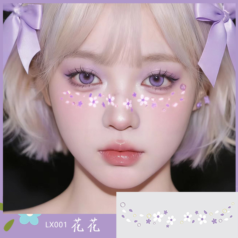 Cute sweet girl makeup face stickers stars love blush photo support eye face face painted tattoo stickers
