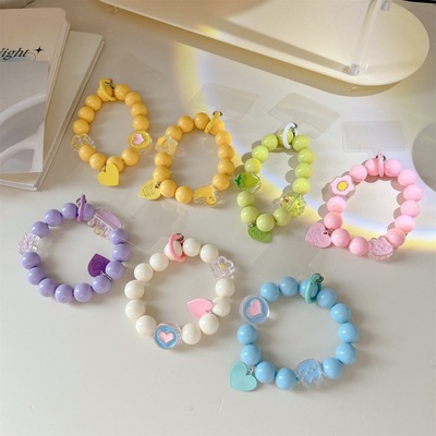 mobile phone Lanyard Summer colour ins mobile phone Pendant Accessories chain Wrist band transparent Clip