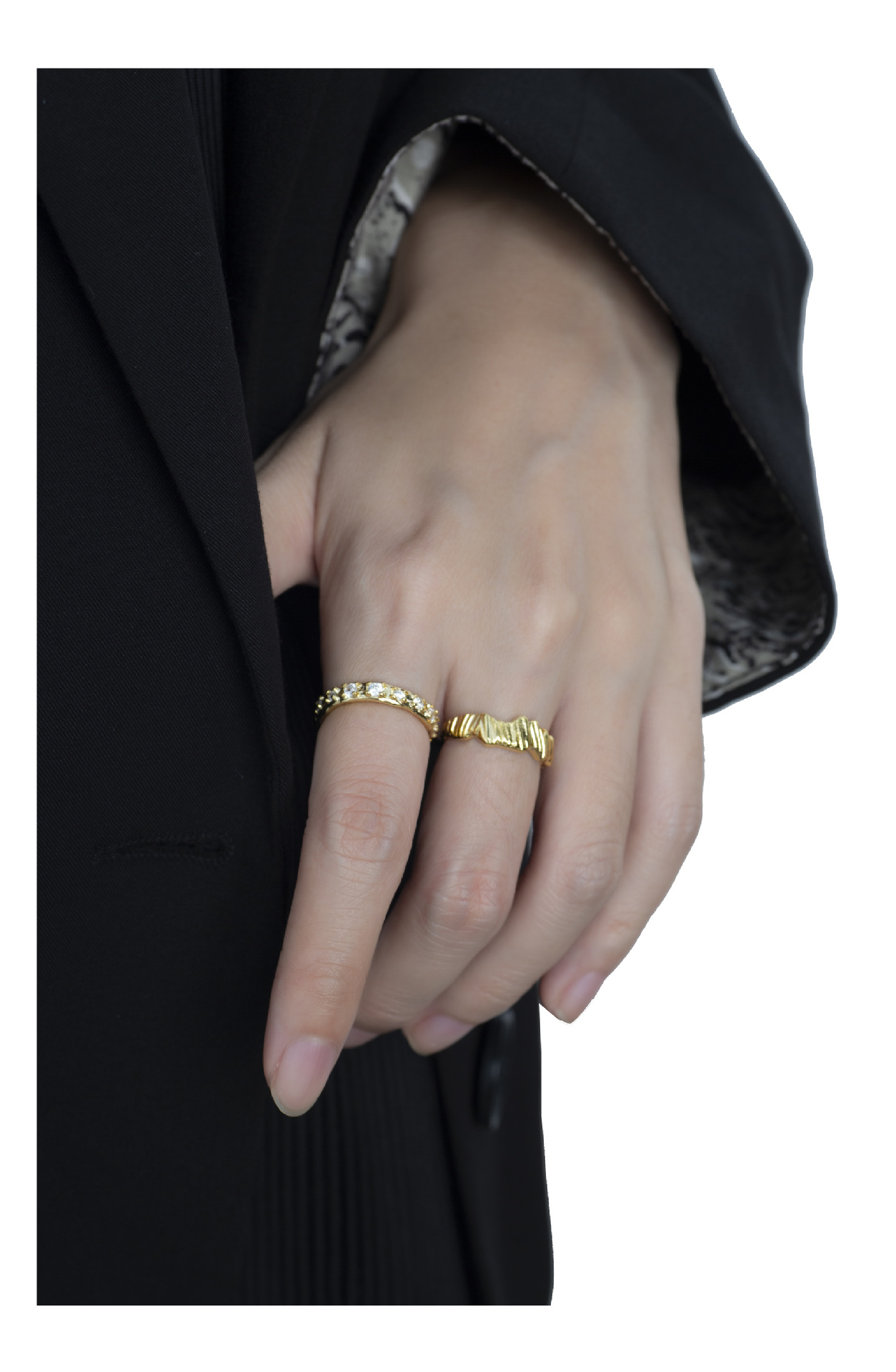 Simple Style Geometric Copper Plating Zircon Open Ring