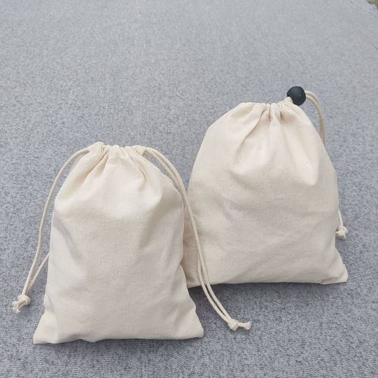 Manufacturer's Ready-Made Cotton Drawstring Pockets, Customized Pure Cotton Storage Bags, Drawstring Dust-Proof Packaging Canvas Bags Wholesale
