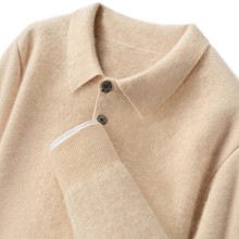 潮款简约不简单baby小山羊绒衫男士POLO领宽松修身时尚纯色针织衫