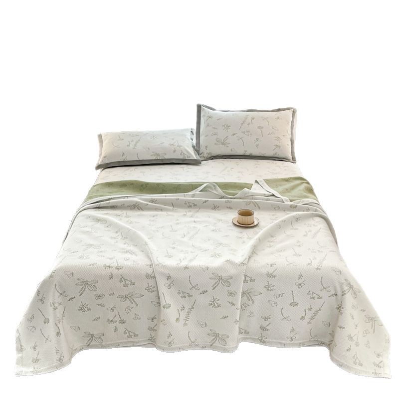 Sensación fresca de verano, edredón fresco de verano, edredón de aire acondicionado, juego de tres piezas, edredón de verano, guisantes de hielo, seda de hielo, estera suave, lavable a máquina