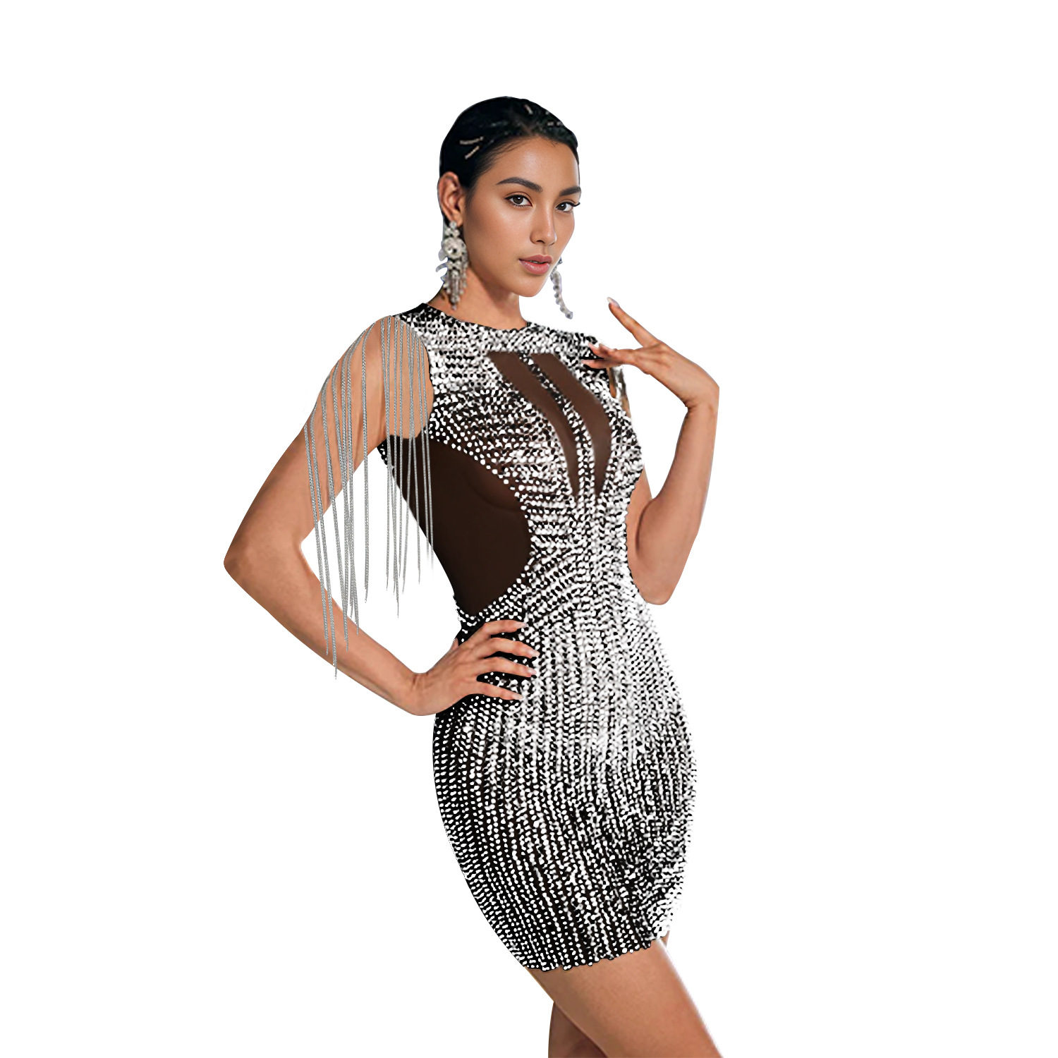 C7020 Aliexpress transfronterizo Amazon estación independiente de moda europea y americana vestidos sin mangas de perforación caliente nuevos image 7