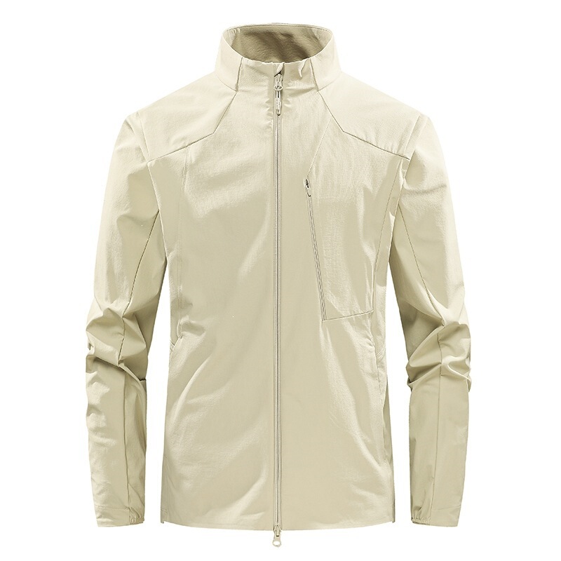 2026 New Spring Men's Stand-Up Collar Softshell Jacket Windproof Waterproof Breathable Cardigan Jacket Outdoor
