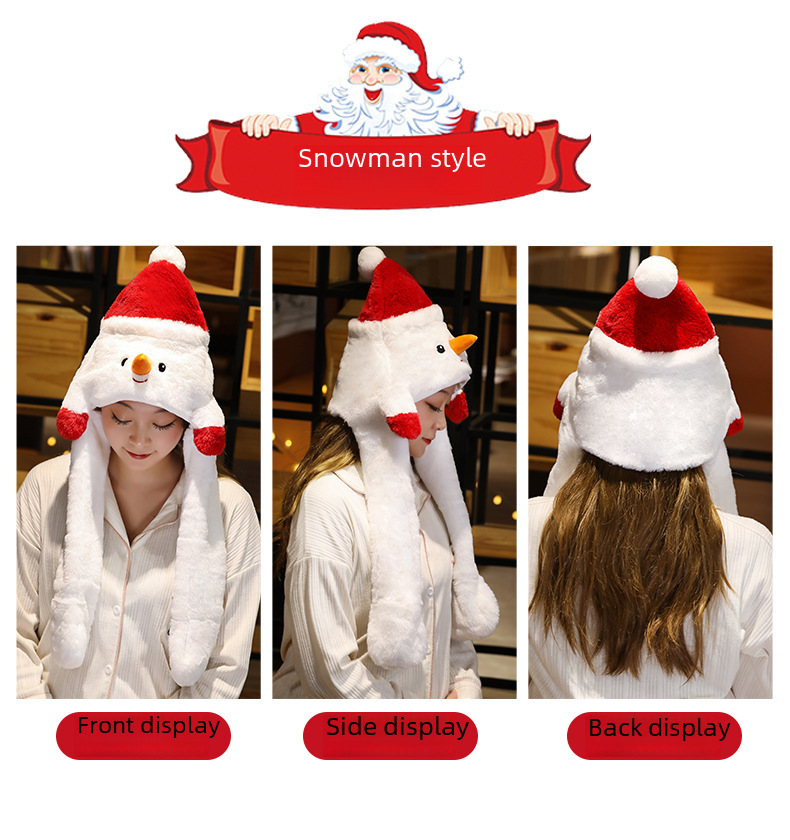 Cappello di babbo natale con orecchie mobili decorazione natalizia_voghion.com