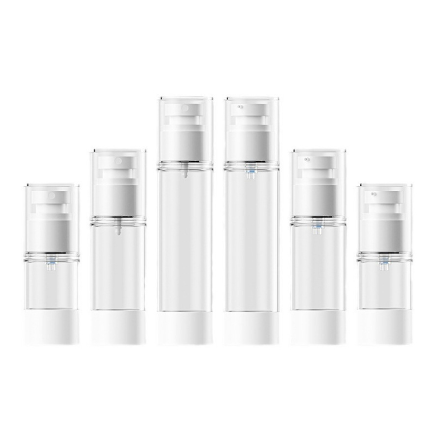 分装瓶15/30/50/ml透明AS真空瓶型旅行化妆品喷雾瓶按压式乳液瓶