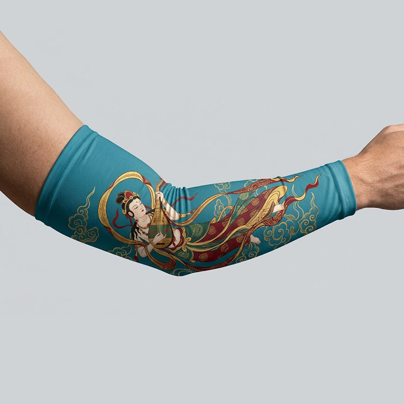 Source factory custom-made summer ice silk sunscreen sleeves with ink painting illustrations, souvenirs for cultural and creative scenic spots and museums