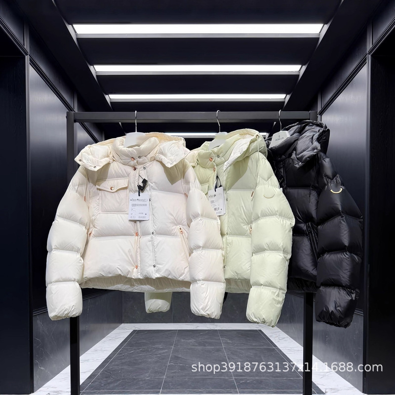 Dujia m Mengjia 90 Velvet 25 Autumn and Winter New Women's Square Quilted Hooded Short down Jacket